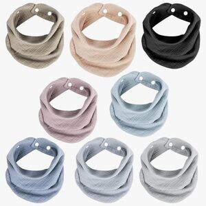 Eight Muslin Bandana Bibs